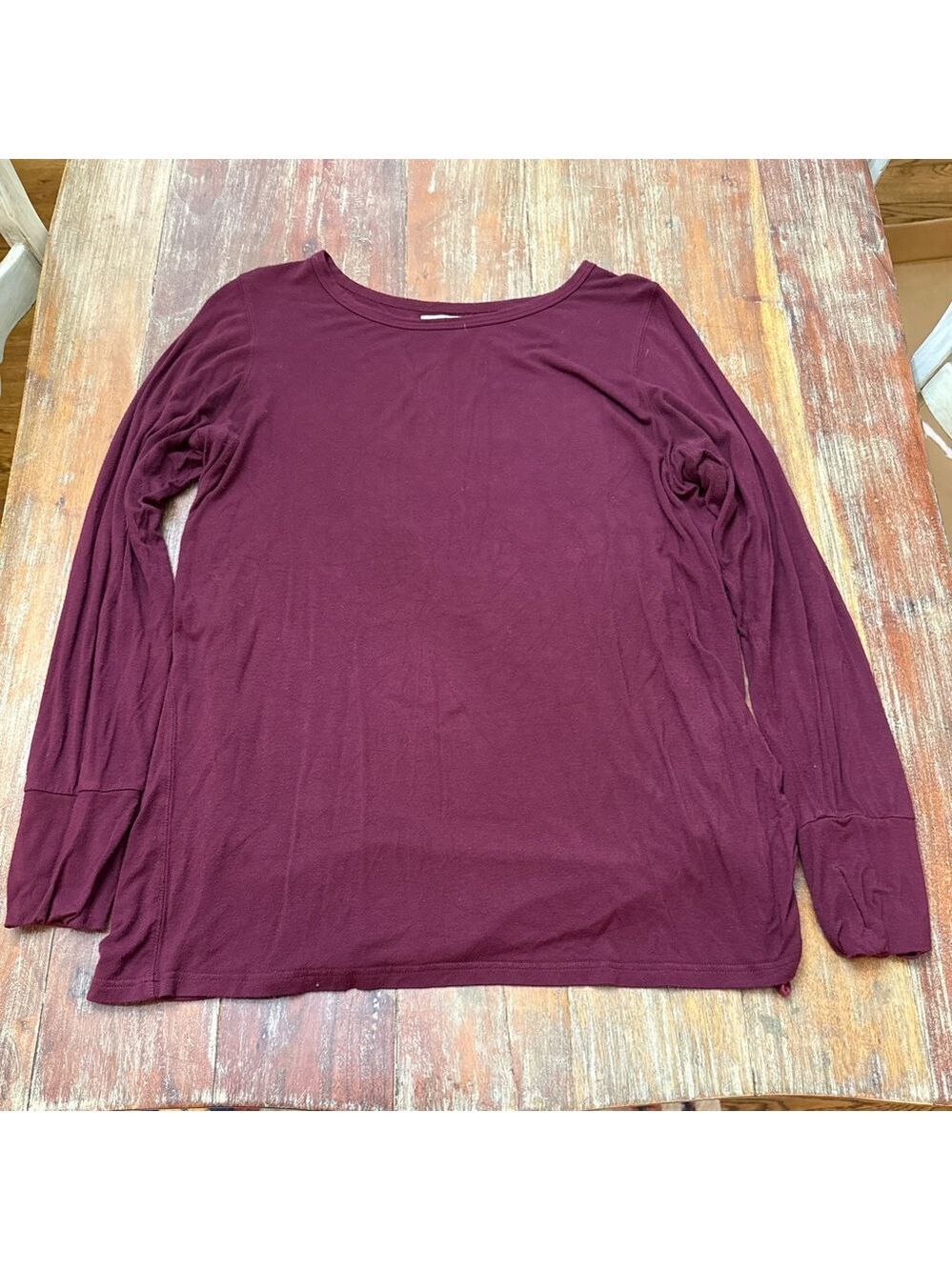 Evy's Tree Women's Burgundy Layering Tee 2X Ruching